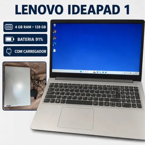 Notebook Lenovo IdeaPad 1 15IGL7 - 15,6? - Windows 11 - Bateria 91%