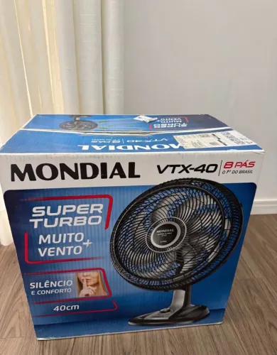 Ventilador MONDIAL 40cm, Preto/Prata, 220V | Super Turbo, 8 Pás, 140W [NOVO]