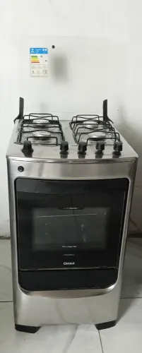 fogão Consul inox, funciona às 4 bocas e o forno, faço entrega
