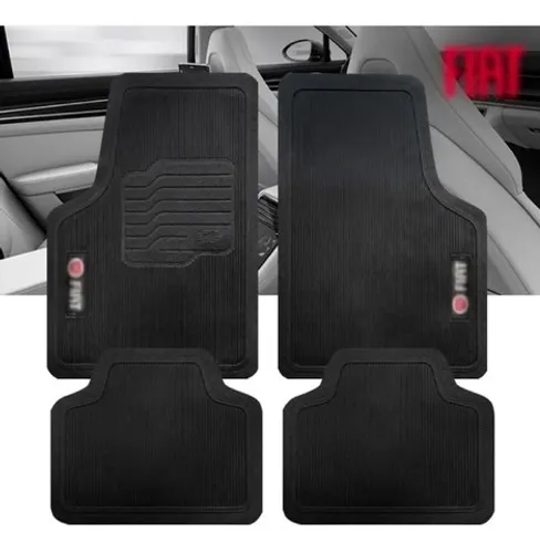 Tapete Modelo Fiat Borracha Pvc Universal -  Pálio Mobi Siena Argo Uno - 4 peças