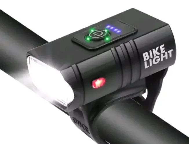 Farol Led para bike dianteiro em alumínio 2 Leds