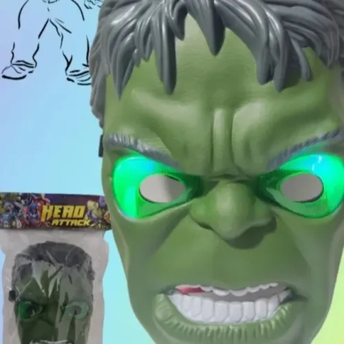 Mascara Infantil Brinquedo Herói Hero Hulk  Hulk Com Luzes
