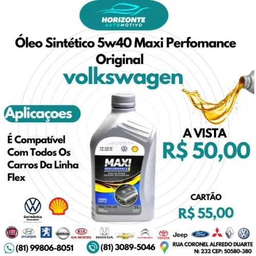 Óleo 5w40 sintetico Maxi Perfomance 
