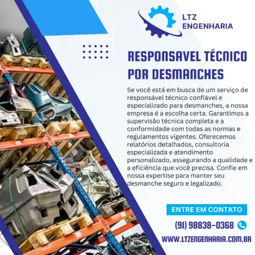 Engenheiro Mecânico Responsável Técnico por Desmanches