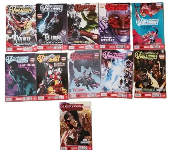 Novíssimos Vingadores Panini 1 a 9 com 2 capas variantes - completa 11 revistas