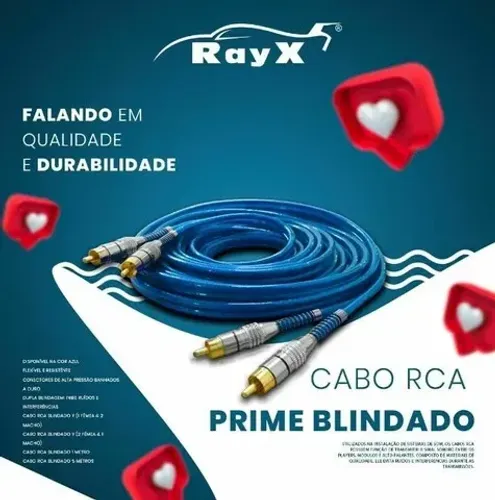 Cabo RCA Blindado - 5 metros