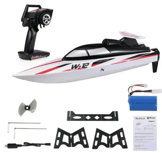 Lancha Barco de Controle Remoto Wltoys WL912- 35km/h Ótimo P/ Criancas e Adultos 
