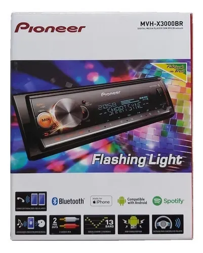 Mp3 Player Pioneer Mvh-x3000br Flashing Light Bluetooth Usb
