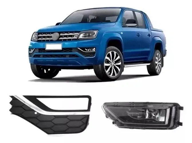 Grade E Milha Com Friso Cromado Amarok 2017 A 2023