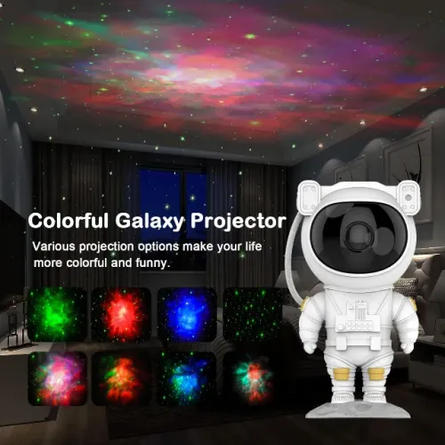 projetor de luz de galáxia em forma de astronauta controle remoto crs-1834