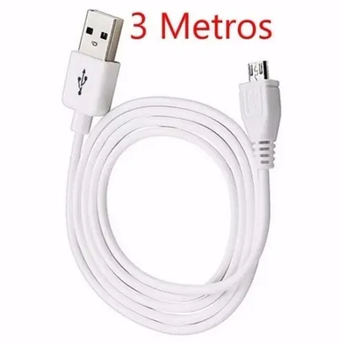 Cabo Dados Carregador Usb V8 Tipo C ou Iphone 3 metros wpp:43. *