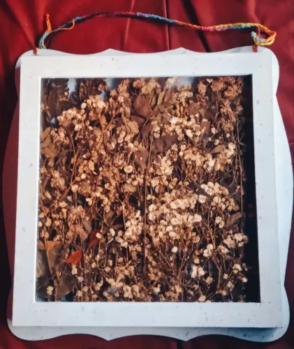 Quadro Decorativo com Folhas e Flores Secas