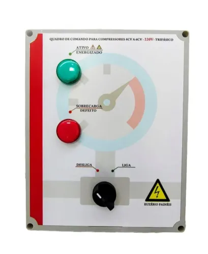 Quadro painel de comando elétrico para compressor 220V Trifásico