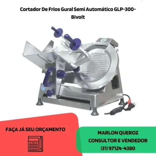 Fatiador de Frios Semi Automático GLP 30CM Bivolt