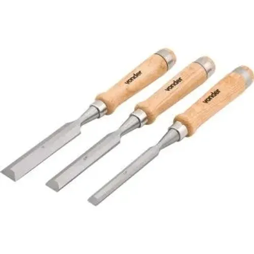 JOGO DE FORMAO CHANFRADO VONDER C/3PCS CRV CABO MADEIRA