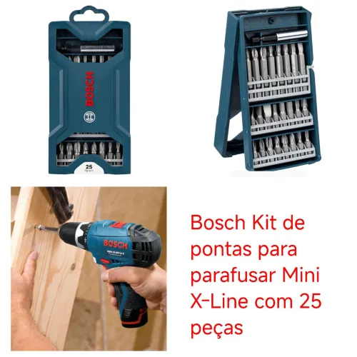 Bosch Kit de pontas para parafusar Mini X-Line com 25 peças