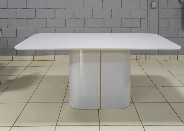 Mesa Jantar Serena 180x90 Tampo Vidro (Nova Direto da Fábrica)