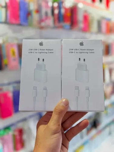 Carregador para iPhone completo 25w com cabo e fonte tipo c novos com garantia 