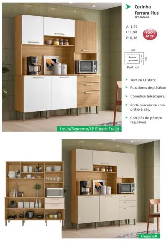 Armário de Cozinha Ferrara - Promoção 