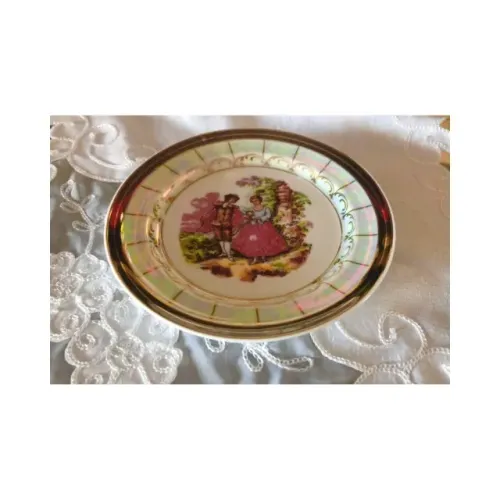 Prato de Bolo/Doce Clássico Porcelana Germer - Rara peça Vintage com Detalhes Rococó