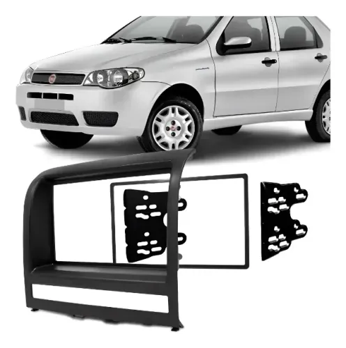 Moldura P/ Aparelho De Som/Dvd 2Din Preta Palio 03/12 - Weekend/Siena/Strada 05/12