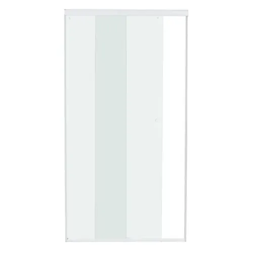 box para banheiro 120x190 cm vidro incolor frontal de correr 2 folhas branco sin