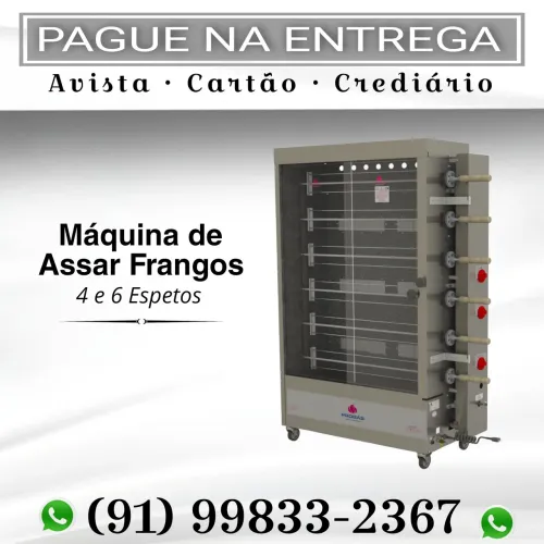 Máquina de Assar Frangos a Gás - 4 e 6 Espetos