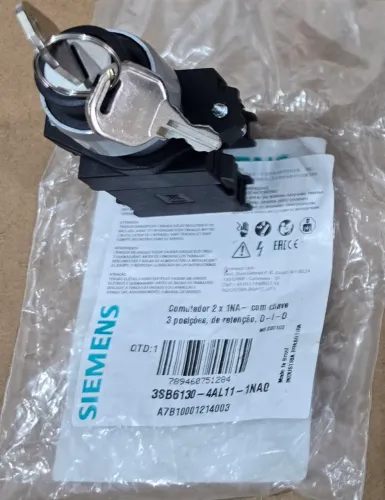 Comutador 2X1NA com chave 3 posições Siemens