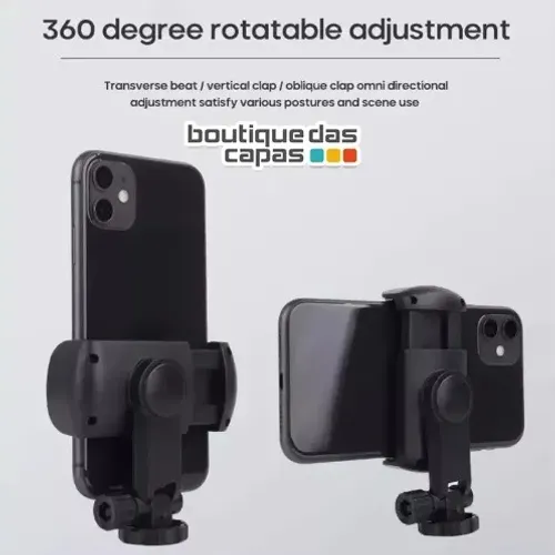 SUPORTE CELULAR PARA TRIPE PAU DE SELFIE UNIVERSAL GIRO 360 IDEAL P VIDEOS E FOTOS