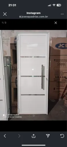 Portas de alumínio lambril luxo Branca - Super promoção!