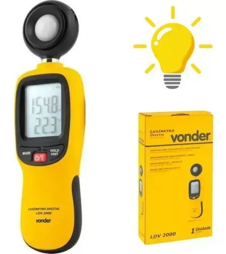 Luxímetro Medidor de Intensidade da Luz e Temperatura Atual Digital LDV2000 Vonder