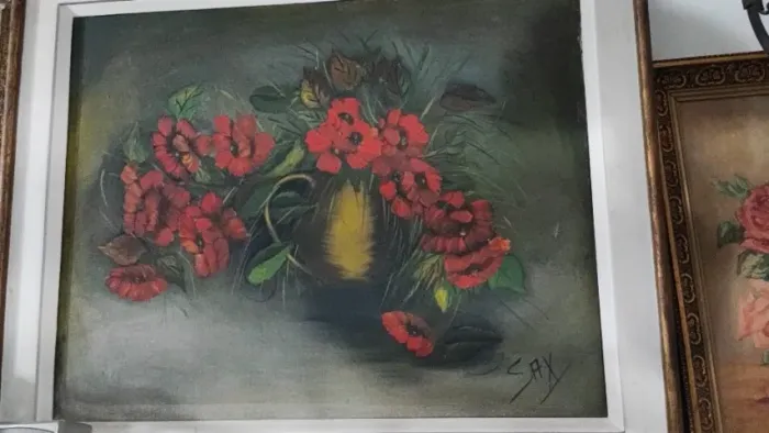 Lindo Quadro a oleo Quadro Óleo sobre Tela artista Sax Medindo.