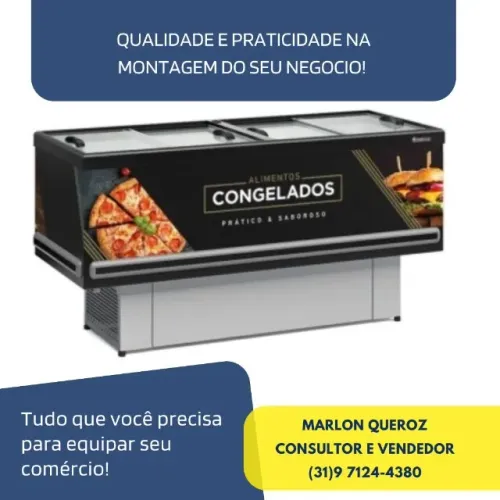 Ilha de Congelados Vidro Reto 2M Gelopar