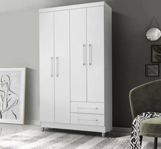 Promoção Guarda Roupa Branco 4 portas - 1/09