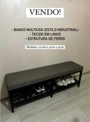 Banco Multiuso Industrial - Estofado em Linho