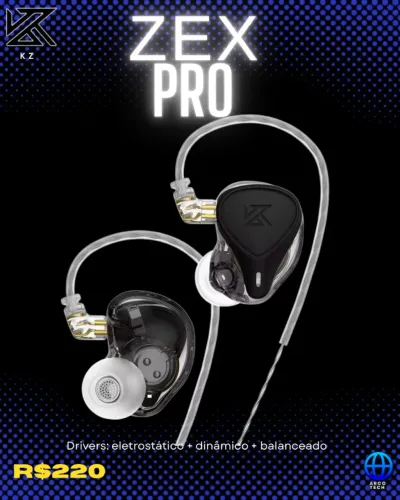KZ ZEX pro. Fone profissional
