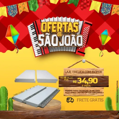 Laje Treliça com Isopor frete grátis 