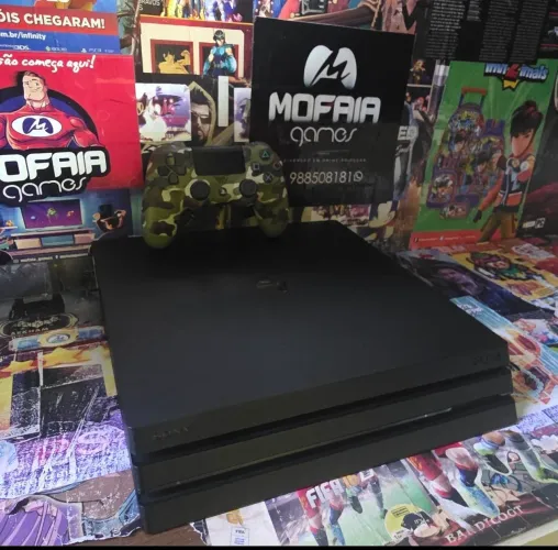 Ps4 pro 1tb4k seminovo com garantia cinco meses dois jogos de brinde