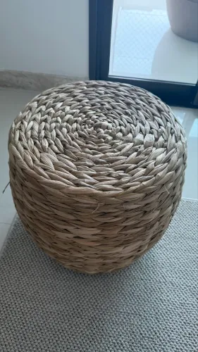 Puff decorativo de cizal 50cm de altura e 45cm diámetro no acento.