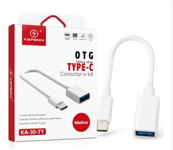 Adaptador Cabo OTG Type-C para USB KA-30-TY - KAPBOM