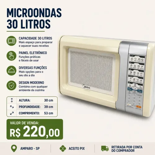Microondas 30 litros 
