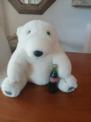 Vintage 1993 Coco Cola Soda Pop Stuffed Animal Plush Toy Collection Polar Bear