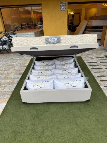Cama BAÚ CASAL COM COLCHÃO CASAL D33 NOVO - Entrego!
