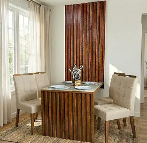 Conjunto Sala de Jantar Ravello 1,20 m com 4 Cadeiras Linho Bege