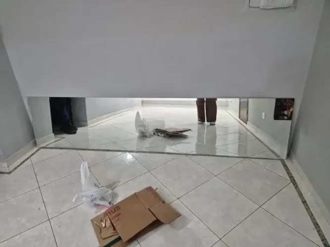 L280) Espelho Gigante 2,70x0,60 Cebrace OptiMirror Bisotê