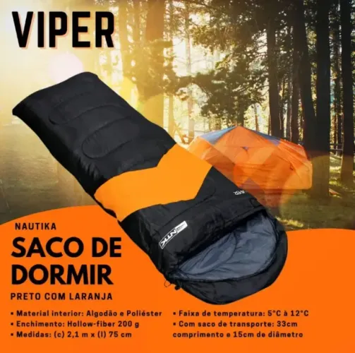 Saco de Dormir Viper NTK Camping Trilha Montanha Pesca Retiro Viagem Leve Compacto