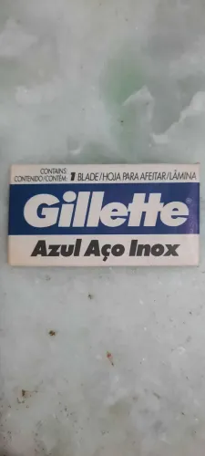Lâmina  de  Barbear  Gillete  Azul  Aço  Inox  Nova  se  uso  