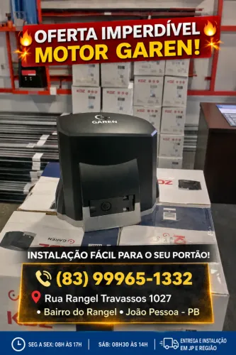 Motor para portão Garen Kit Condom DZ Wave Connect 1/3HP com Instalação Inclusa,F17037-GCT