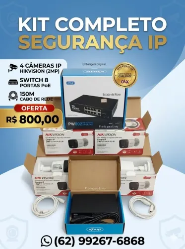 Kit Completo Segurança IP - Câmera e Switch