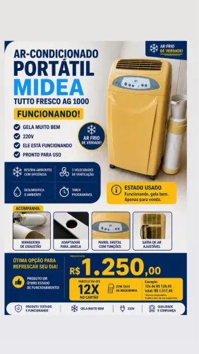 Ar-condicionado Portátil Midea Tutto Fresco Completo Gelando